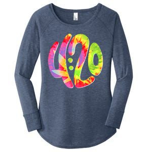 Trippy Tie Dye 4 20 Four Twenty Women's Perfect Tri Tunic Long Sleeve Shirt