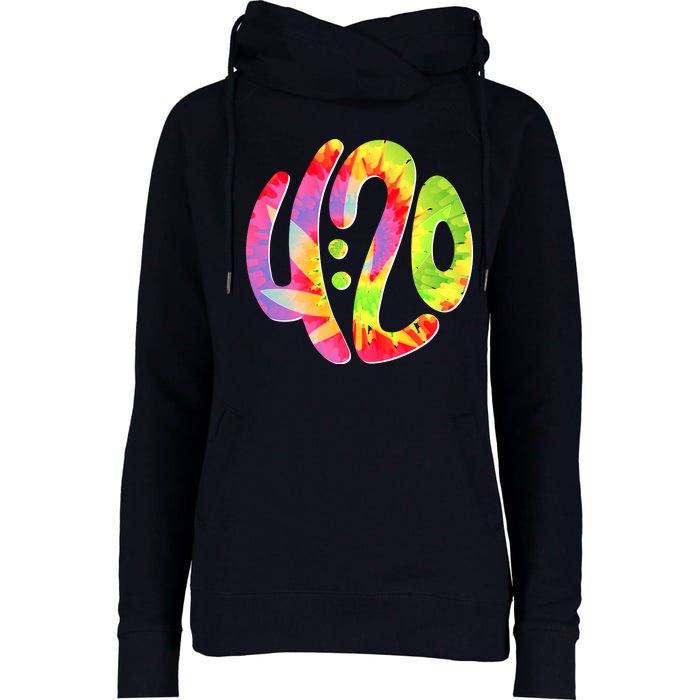 Trippy Tie Dye 4 20 Four Twenty Womens Funnel Neck Pullover Hood