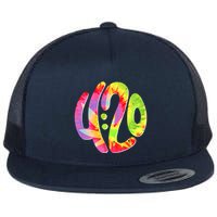 Trippy Tie Dye 4 20 Four Twenty Flat Bill Trucker Hat