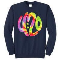 Trippy Tie Dye 4 20 Four Twenty Tall Sweatshirt