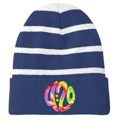 Trippy Tie Dye 4 20 Four Twenty Striped Beanie with Solid Band