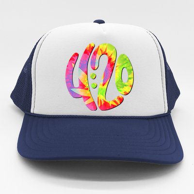 Trippy Tie Dye 4 20 Four Twenty Trucker Hat