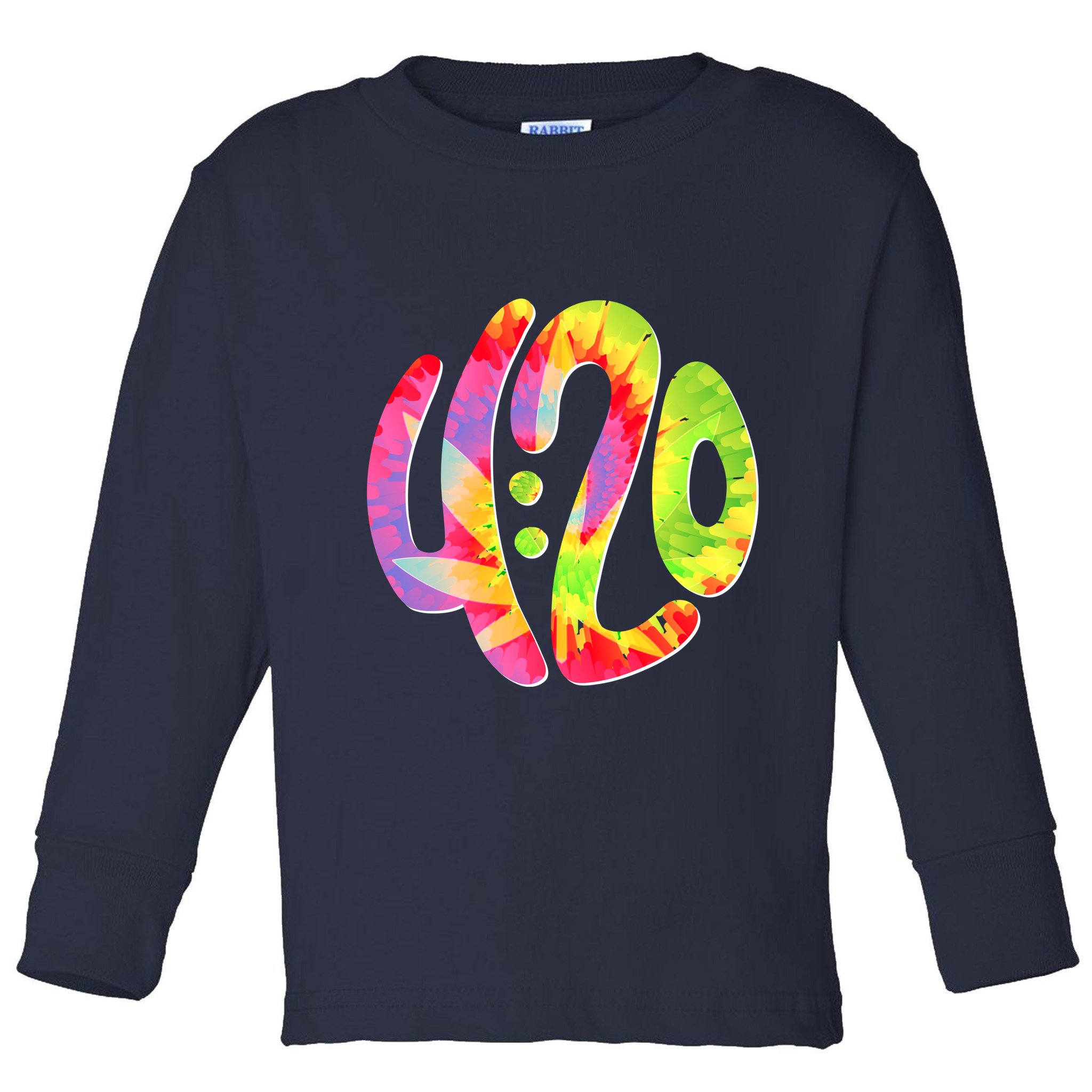 Trippy Tie Dye 4 20 Four Twenty Toddler Long Sleeve Shirt