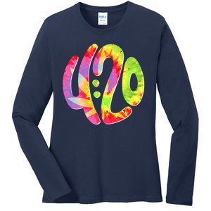 Trippy Tie Dye 4 20 Four Twenty Ladies Long Sleeve Shirt