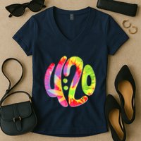 Trippy Tie Dye 4 20 Four Twenty Women's V-Neck T-Shirt