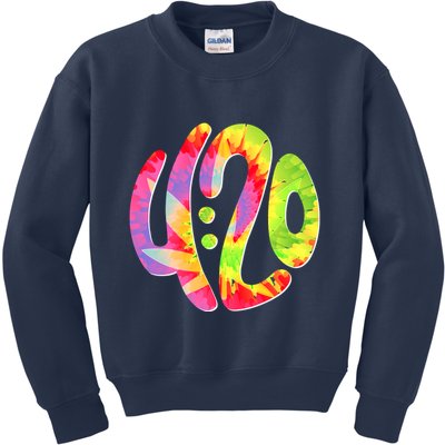 Trippy Tie Dye 4 20 Four Twenty Kids Sweatshirt