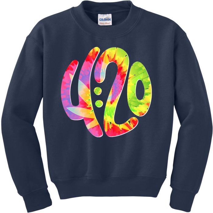 Trippy Tie Dye 4 20 Four Twenty Kids Sweatshirt