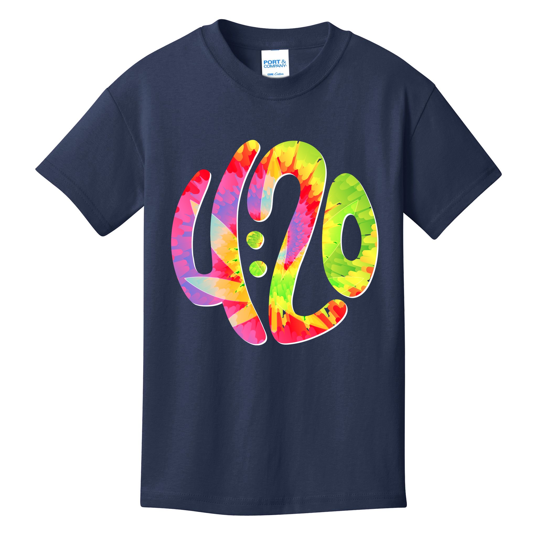 Trippy Tie Dye 4 20 Four Twenty Kids T-Shirt