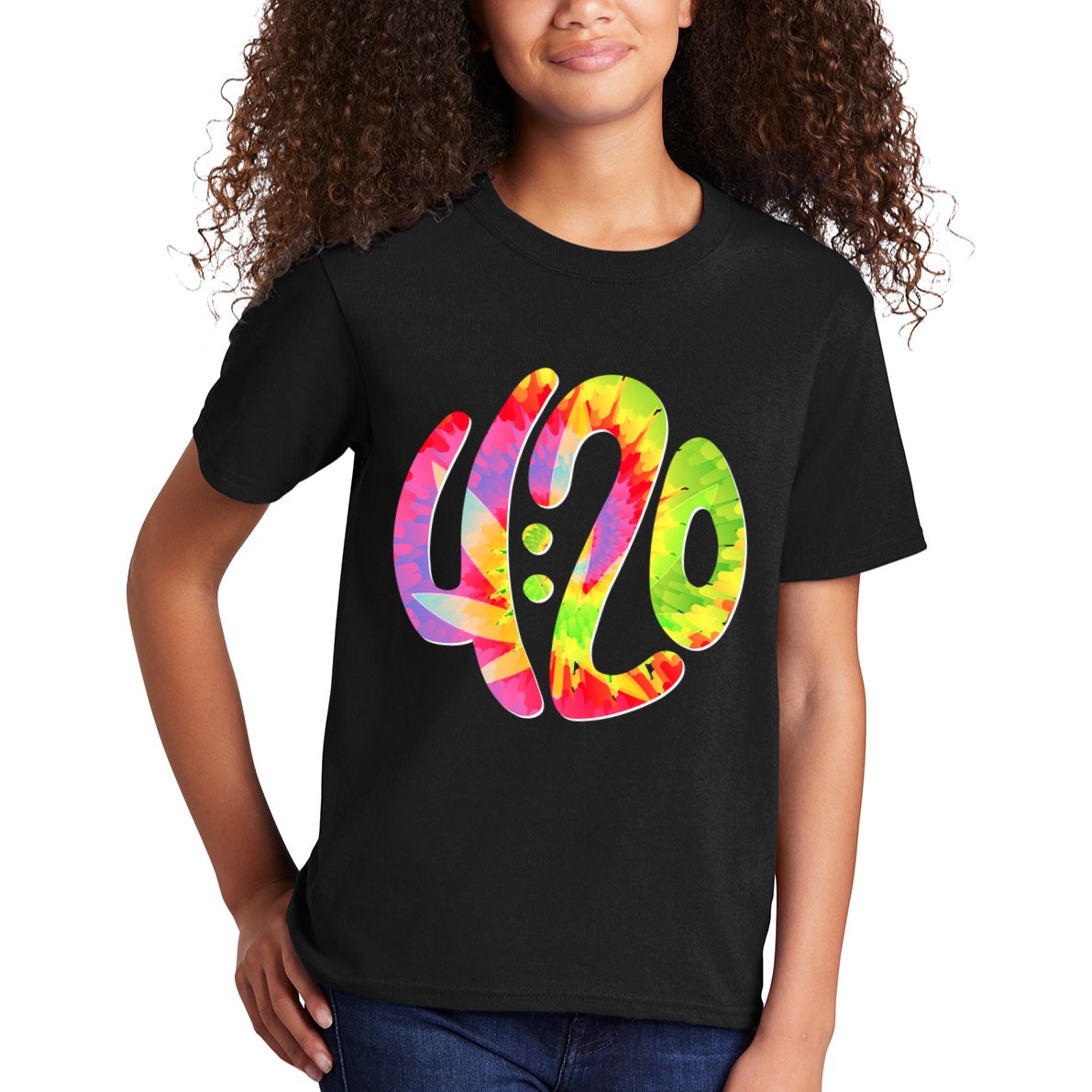 Trippy Tie Dye 4 20 Four Twenty Kids T-Shirt
