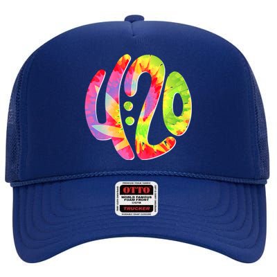 Trippy Tie Dye 4 20 Four Twenty High Crown Mesh Back Trucker Hat