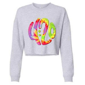 Trippy Tie Dye 4 20 Four Twenty Cropped Pullover Crew