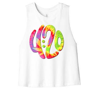 Trippy Tie Dye 4 20 Four Twenty Women's Racerback Cropped Tank