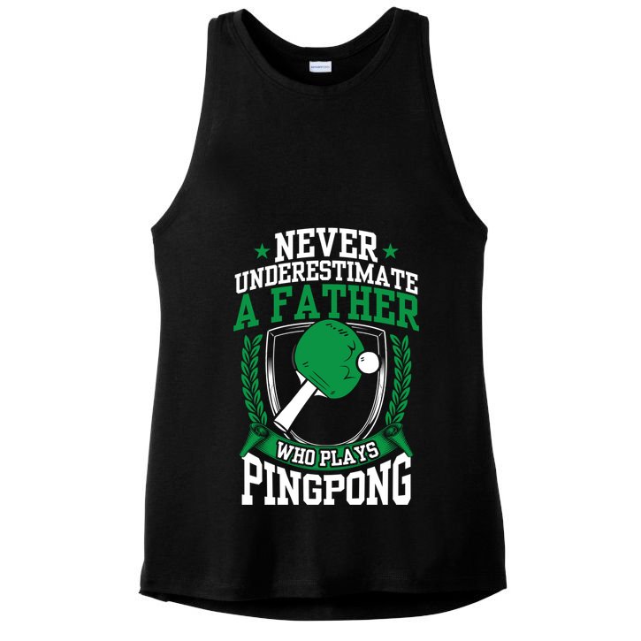 Table Tennis Dad Ping Pong Lover Daddy Fathers Day Meaningful Gift Ladies PosiCharge Tri-Blend Wicking Tank