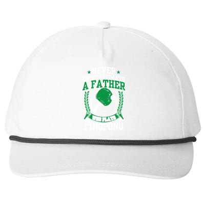 Table Tennis Dad Ping Pong Lover Daddy Fathers Day Meaningful Gift Snapback Five-Panel Rope Hat