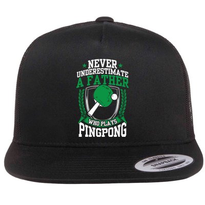 Table Tennis Dad Ping Pong Lover Daddy Fathers Day Meaningful Gift Flat Bill Trucker Hat