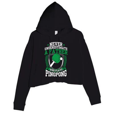Table Tennis Dad Ping Pong Lover Daddy Fathers Day Meaningful Gift Crop Fleece Hoodie