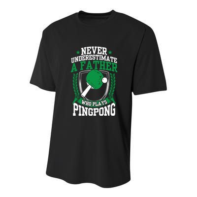 Table Tennis Dad Ping Pong Lover Daddy Fathers Day Meaningful Gift Youth Performance Sprint T-Shirt
