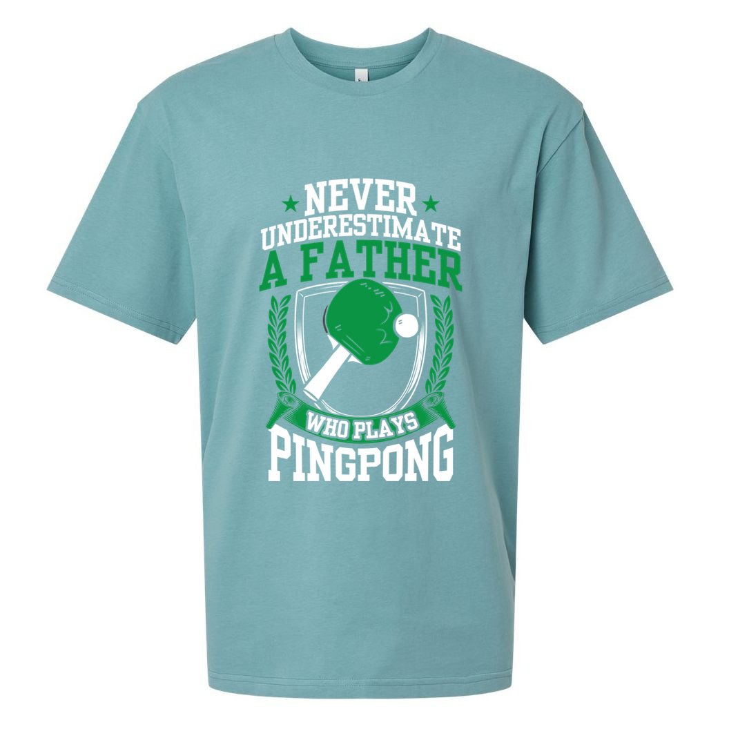 Table Tennis Dad Ping Pong Lover Daddy Fathers Day Meaningful Gift Sueded Cloud Jersey T-Shirt
