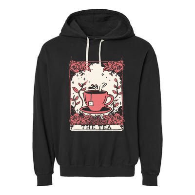 The Tea Drinker Tarot Card Reading Occult Dark Magic Garment-Dyed Fleece Hoodie