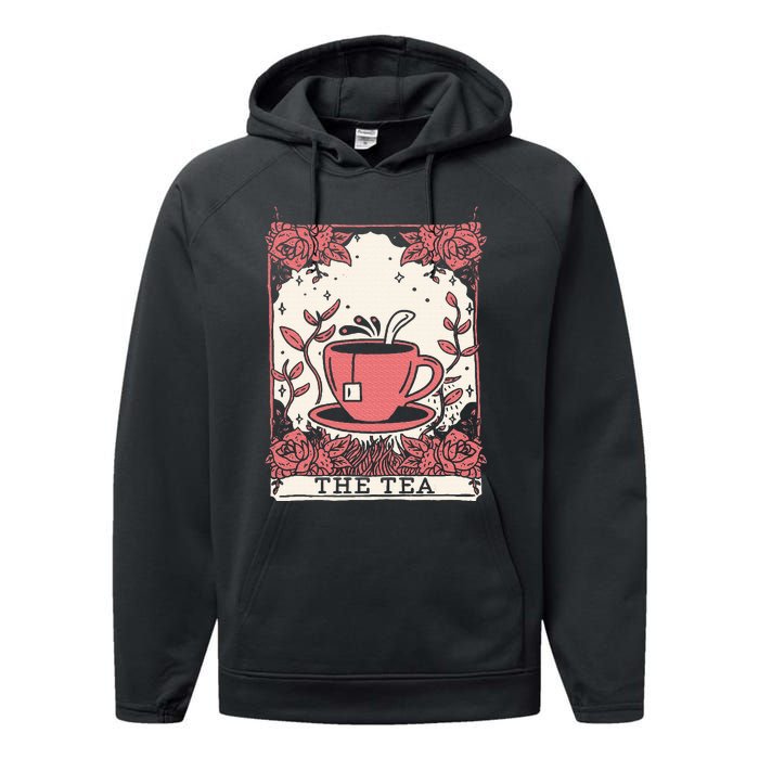 The Tea Drinker Tarot Card Reading Occult Dark Magic Performance Fleece Hoodie