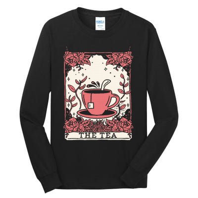 The Tea Drinker Tarot Card Reading Occult Dark Magic Tall Long Sleeve T-Shirt