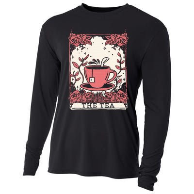 The Tea Drinker Tarot Card Reading Occult Dark Magic Cooling Performance Long Sleeve Crew