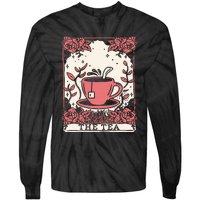 The Tea Drinker Tarot Card Reading Occult Dark Magic Tie-Dye Long Sleeve Shirt