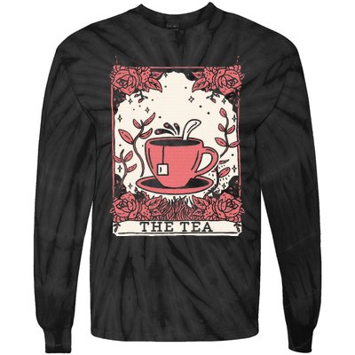 The Tea Drinker Tarot Card Reading Occult Dark Magic Tie-Dye Long Sleeve Shirt