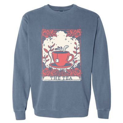 The Tea Drinker Tarot Card Reading Occult Dark Magic Garment-Dyed Sweatshirt