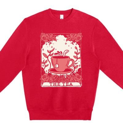 The Tea Drinker Tarot Card Reading Occult Dark Magic Premium Crewneck Sweatshirt