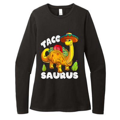 Tacosaurus Taco Dinosaur Funny Dino Cinco De Mayo Mexican Womens CVC Long Sleeve Shirt