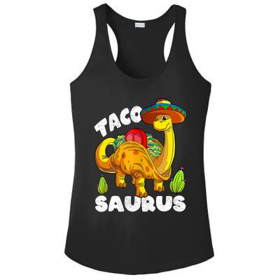 Tacosaurus Taco Dinosaur Funny Dino Cinco De Mayo Mexican Ladies PosiCharge Competitor Racerback Tank