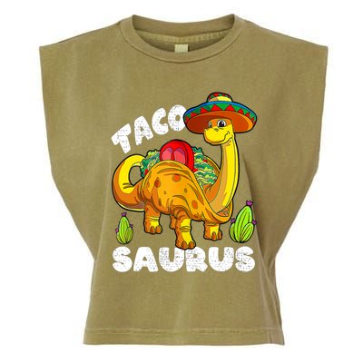 Tacosaurus Taco Dinosaur Funny Dino Cinco De Mayo Mexican Garment-Dyed Women's Muscle Tee