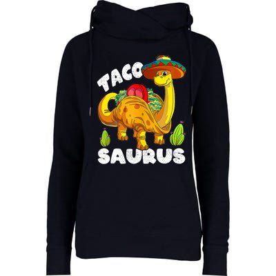 Tacosaurus Taco Dinosaur Funny Dino Cinco De Mayo Mexican Womens Funnel Neck Pullover Hood