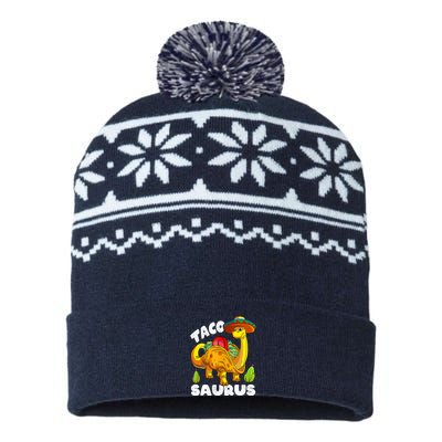 Tacosaurus Taco Dinosaur Funny Dino Cinco De Mayo Mexican USA-Made Snowflake Beanie