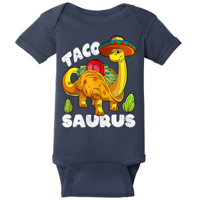 Tacosaurus Taco Dinosaur Funny Dino Cinco De Mayo Mexican Baby Bodysuit