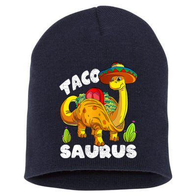 Tacosaurus Taco Dinosaur Funny Dino Cinco De Mayo Mexican Short Acrylic Beanie