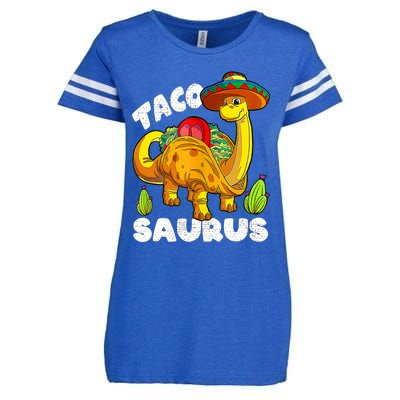 Tacosaurus Taco Dinosaur Funny Dino Cinco De Mayo Mexican Enza Ladies Jersey Football T-Shirt