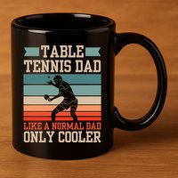 Table Tennis Dad Ping Pong Player Papa Fathers Day Funny Gift 11oz C Handle Ceramic Mug