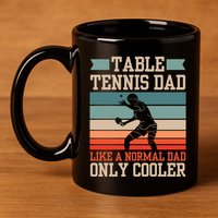 Table Tennis Dad Ping Pong Player Papa Fathers Day Funny Gift 11oz C Handle Ceramic Mug