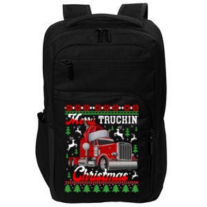 Trucker Truck Driver Ugly Xmas Merry Trucking Christmas Gift Impact Tech Backpack