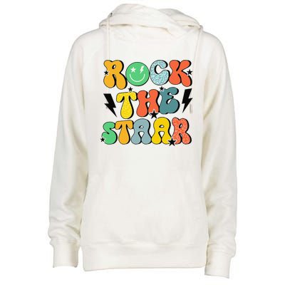 Teacher Test Day Rock The Funny Staar Test Squad Womens Funnel Neck Pullover Hood