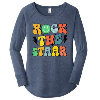 Teacher Test Day Rock The Funny Staar Test Squad Women's Perfect Tri Tunic Long Sleeve Shirt