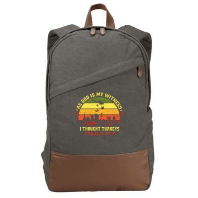 Thanksgiving Turkey Drop As God Is My Witness Turkeys Cotton Canvas Backpack