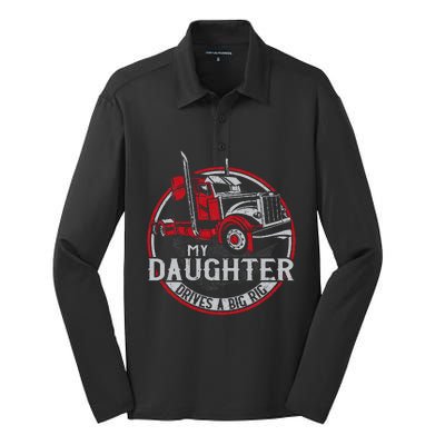 Trucker Truck Driver Father Mother Daughter Vintage My Silk Touch Performance Long Sleeve Polo