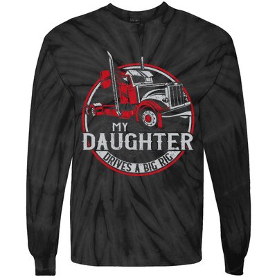 Trucker Truck Driver Father Mother Daughter Vintage My Tie-Dye Long Sleeve Shirt