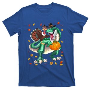 Thanksgiving Turkey Dinosaur T Rex Autumn Fall Boys Funny Gift T-Shirt