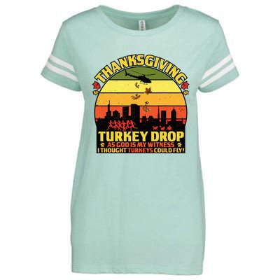 Thanksgiving Turkey Drop As God Is My Witness Turkeys Enza Ladies Jersey Football T-Shirt