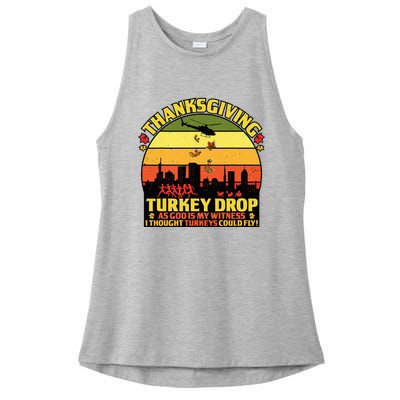 Thanksgiving Turkey Drop As God Is My Witness Turkeys Ladies PosiCharge Tri-Blend Wicking Tank