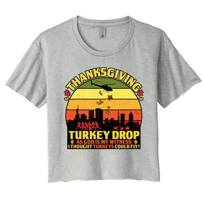 Thanksgiving Turkey Drop As God Is My Witness Turkeys Women's Crop Top Tee